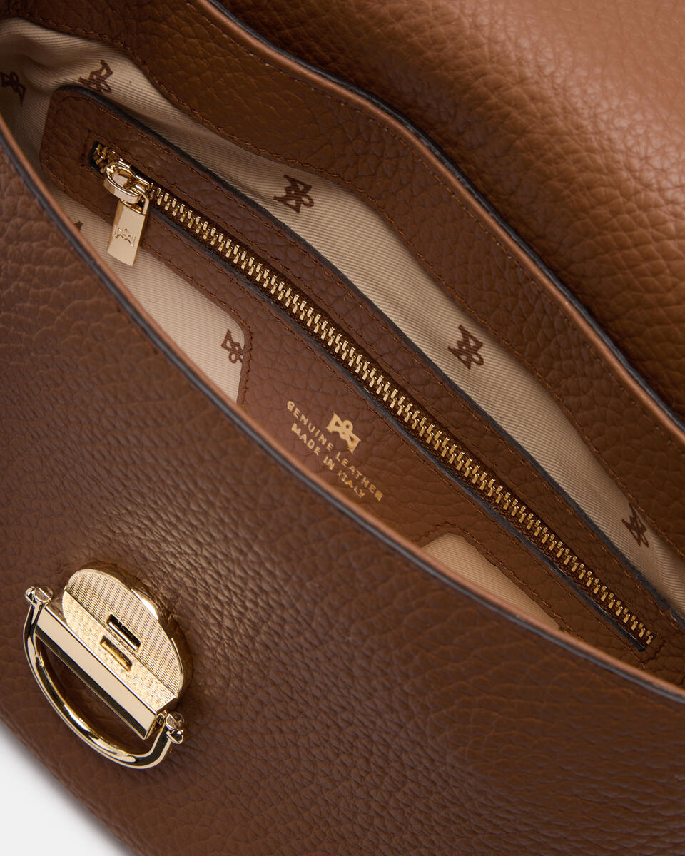 Jess small flap bag in pelle Caramel  - Cuoieria Fiorentina