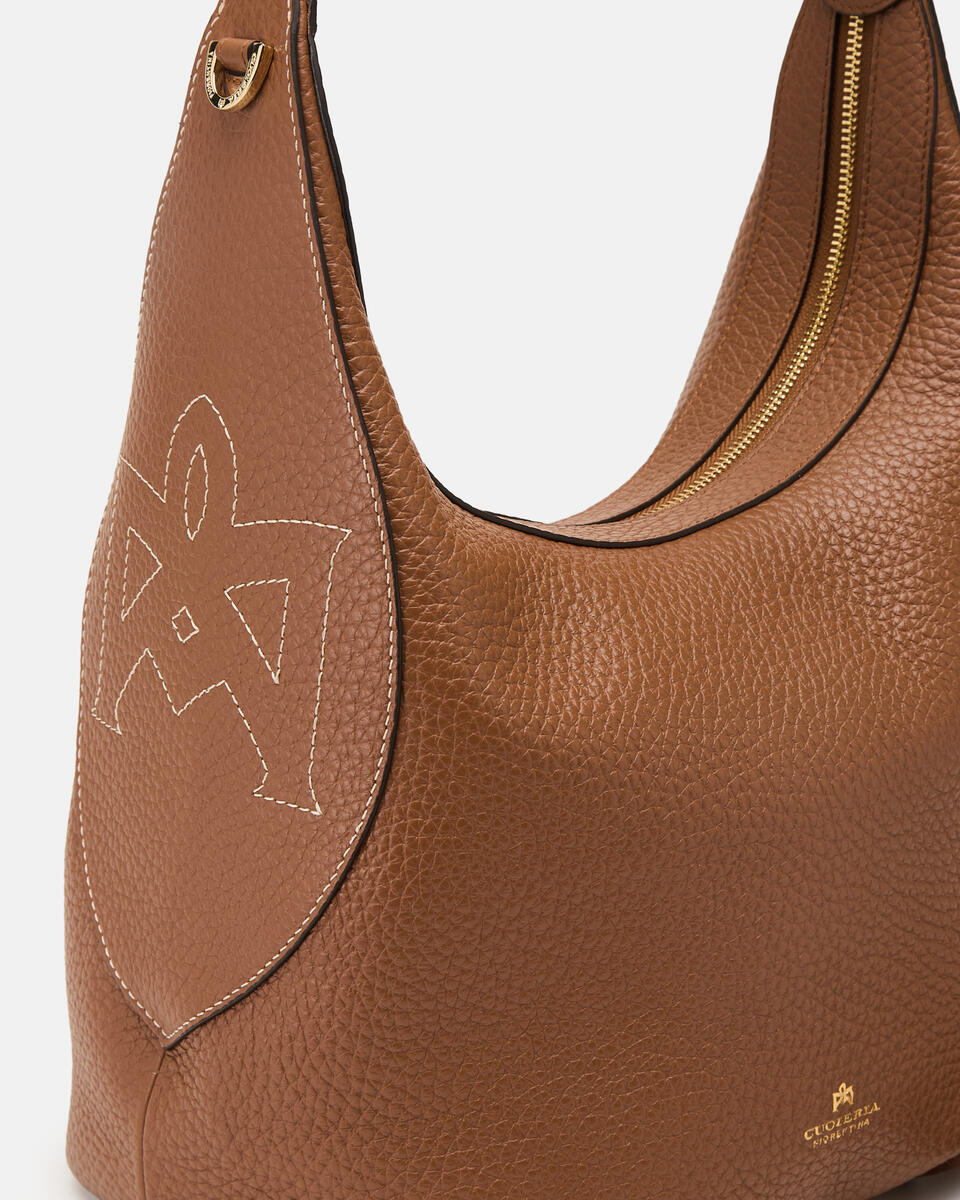 Maxima Large Hobo Caramel  - Borse A Spalla - Borse Donna - Borse - Cuoieria Fiorentina