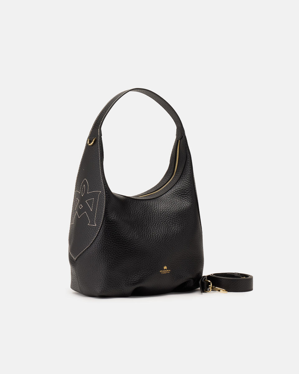 Maxima Large Hobo Nero  - Borse A Spalla - Borse Donna - Borse - Cuoieria Fiorentina