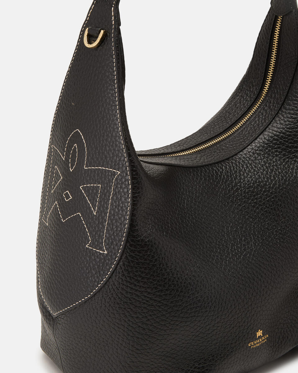 Maxima Large Hobo Nero  - Borse A Spalla - Borse Donna - Borse - Cuoieria Fiorentina