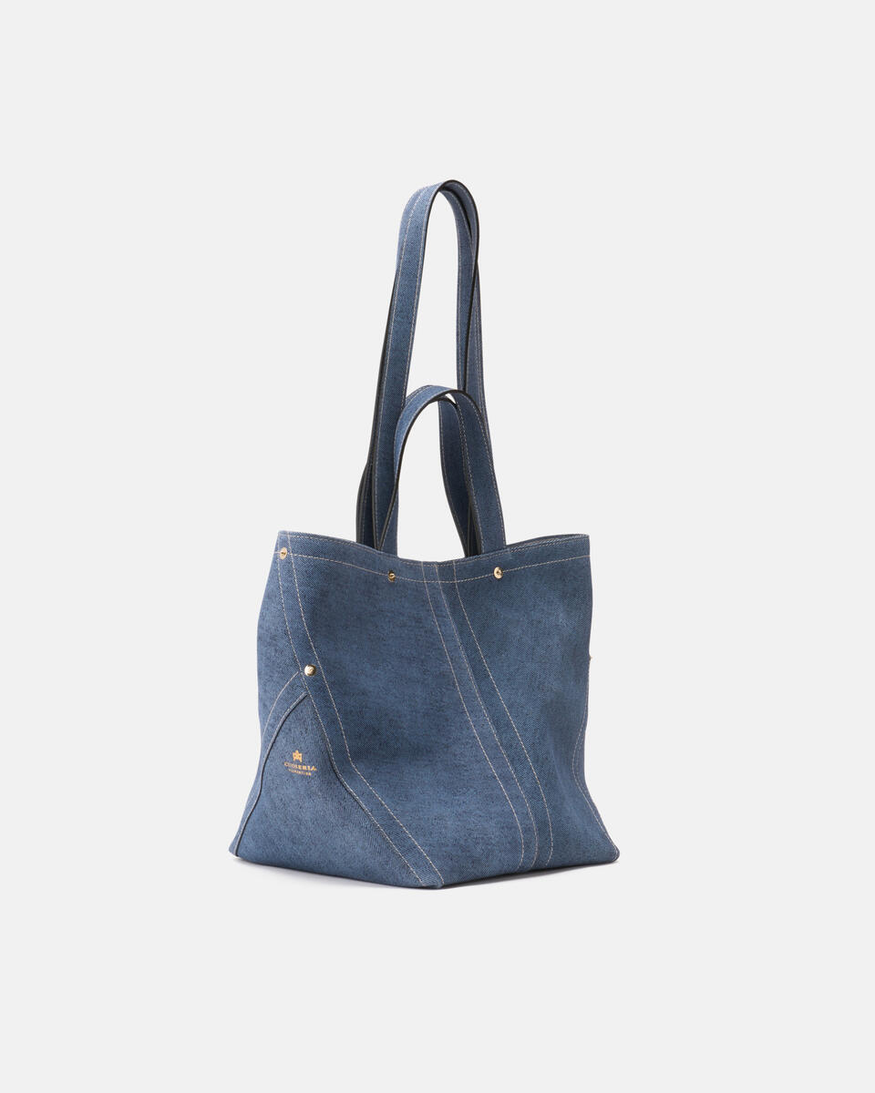 Jenny shopping bag doppio manico in pell Jeans  - Shopping - Borse Donna - Borse - Cuoieria Fiorentina