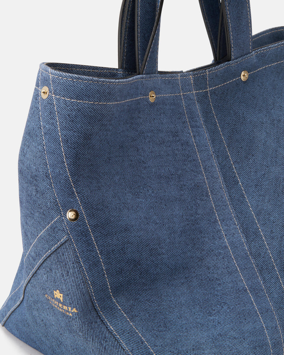Jenny shopping bag doppio manico in pell Jeans  - Shopping - Borse Donna - Borse - Cuoieria Fiorentina