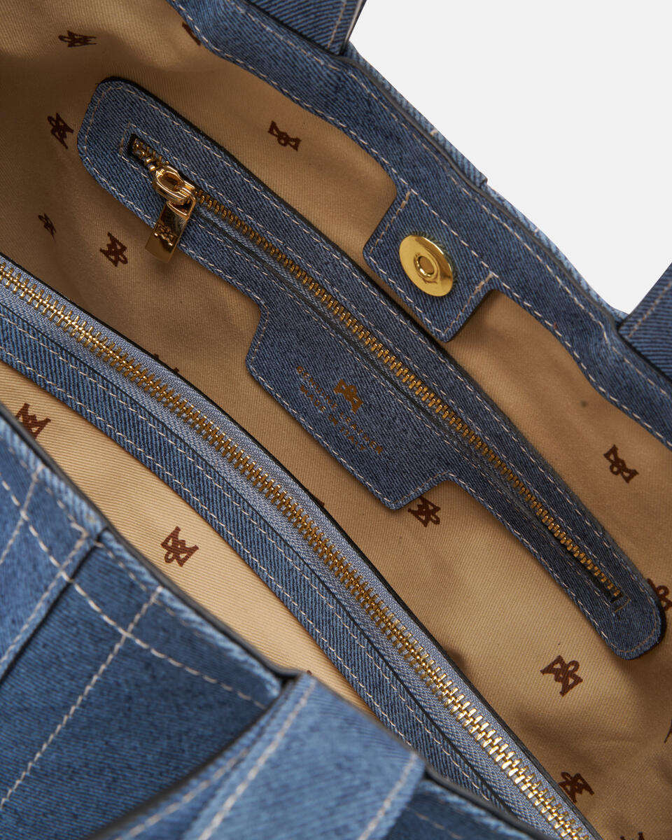 Jenny shopping bag doppio manico in pell Jeans  - Shopping - Borse Donna - Borse - Cuoieria Fiorentina