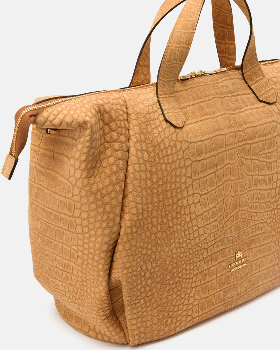 LARGE DUFFLE Curry  - Tote Bag - Women's Bags - Bags - Cuoieria Fiorentina