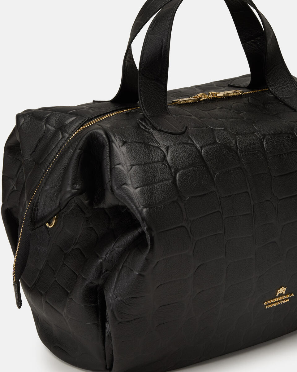 LARGE DUFFLE BAG Black  - Tote Bag - Women's Bags - Bags - Cuoieria Fiorentina