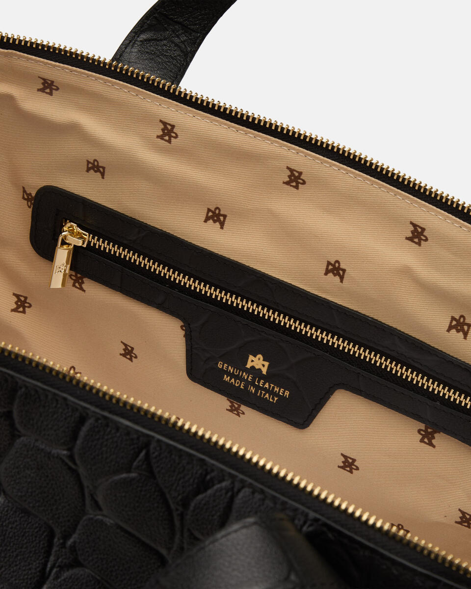 LARGE DUFFLE BAG Black  - Tote Bag - Women's Bags - Bags - Cuoieria Fiorentina