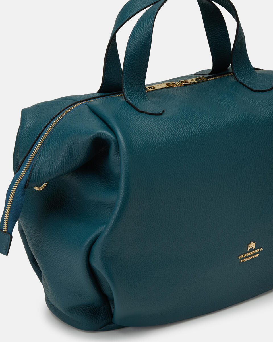LARGE DUFFLE BAG Teal  - Tote Bag - Women's Bags - Bags - Cuoieria Fiorentina