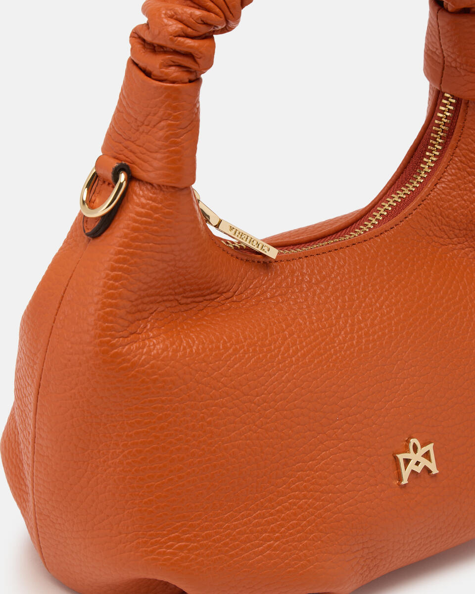 SMALL HOBO BAG Orange  - Shoulder Bags - Women's Bags - Bags - Cuoieria Fiorentina