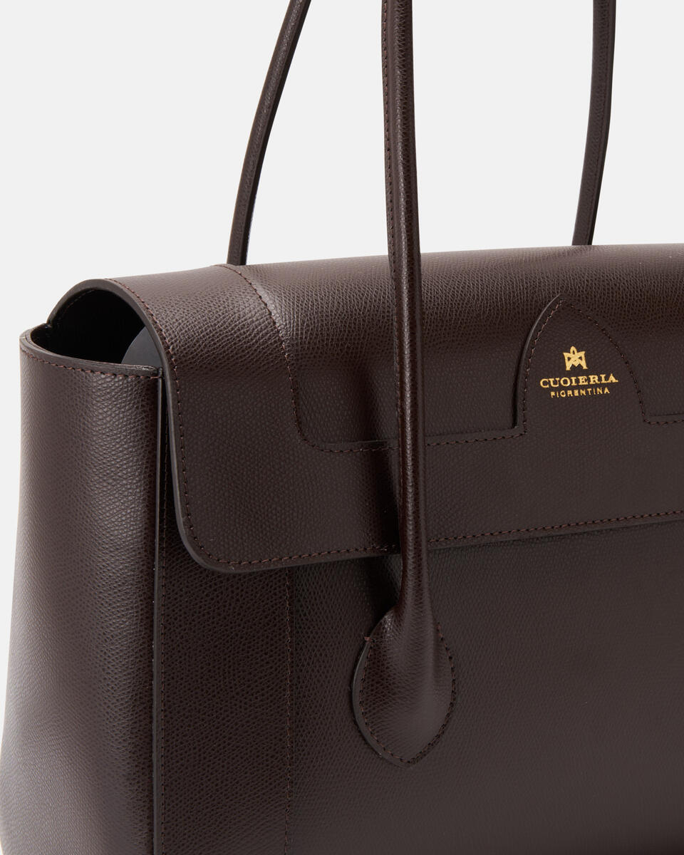 SHOPPING BAG Dark brown  - Cuoieria Fiorentina