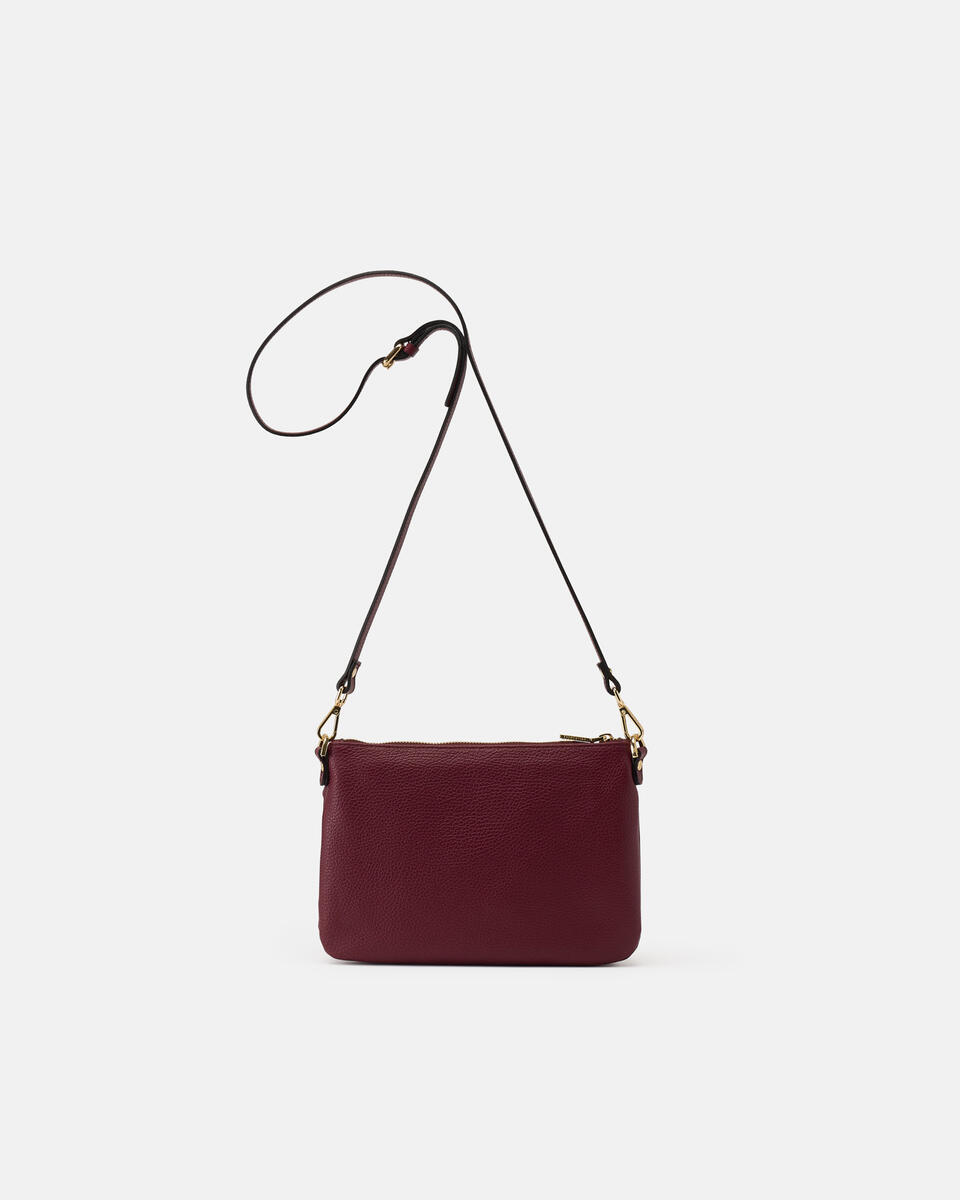 Velvet Boho double pouch Bordeaux  - Tracolla - Borse Donna - Borse - Cuoieria Fiorentina