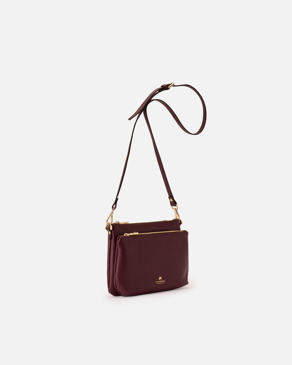 DOUBLE POUCH Coffee  - Crossbody Bags - Women's Bags - Bags - Cuoieria Fiorentina