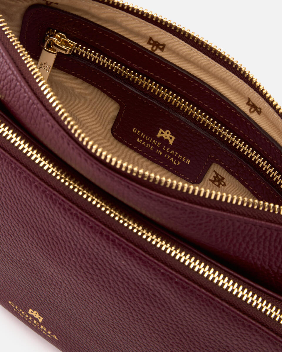 DOUBLE POUCH Coffee  - Crossbody Bags - Women's Bags - Bags - Cuoieria Fiorentina