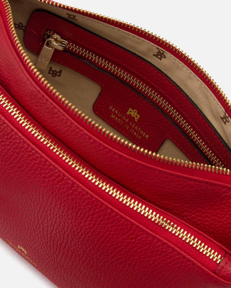 DOUBLE POUCH Tomato  - Crossbody Bags - Women's Bags - Bags - Cuoieria Fiorentina