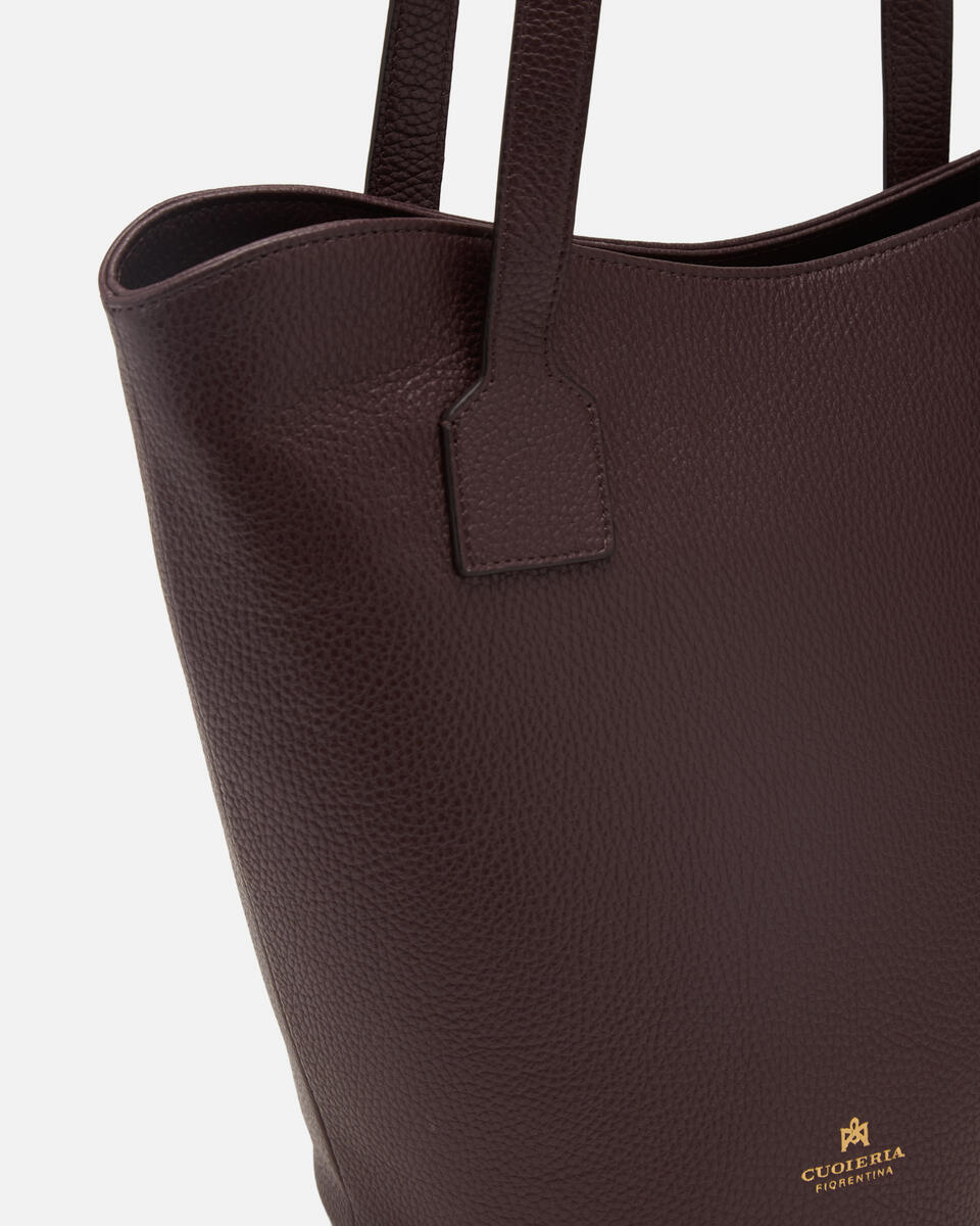 SHOPPING BAG Coffee  - Cuoieria Fiorentina
