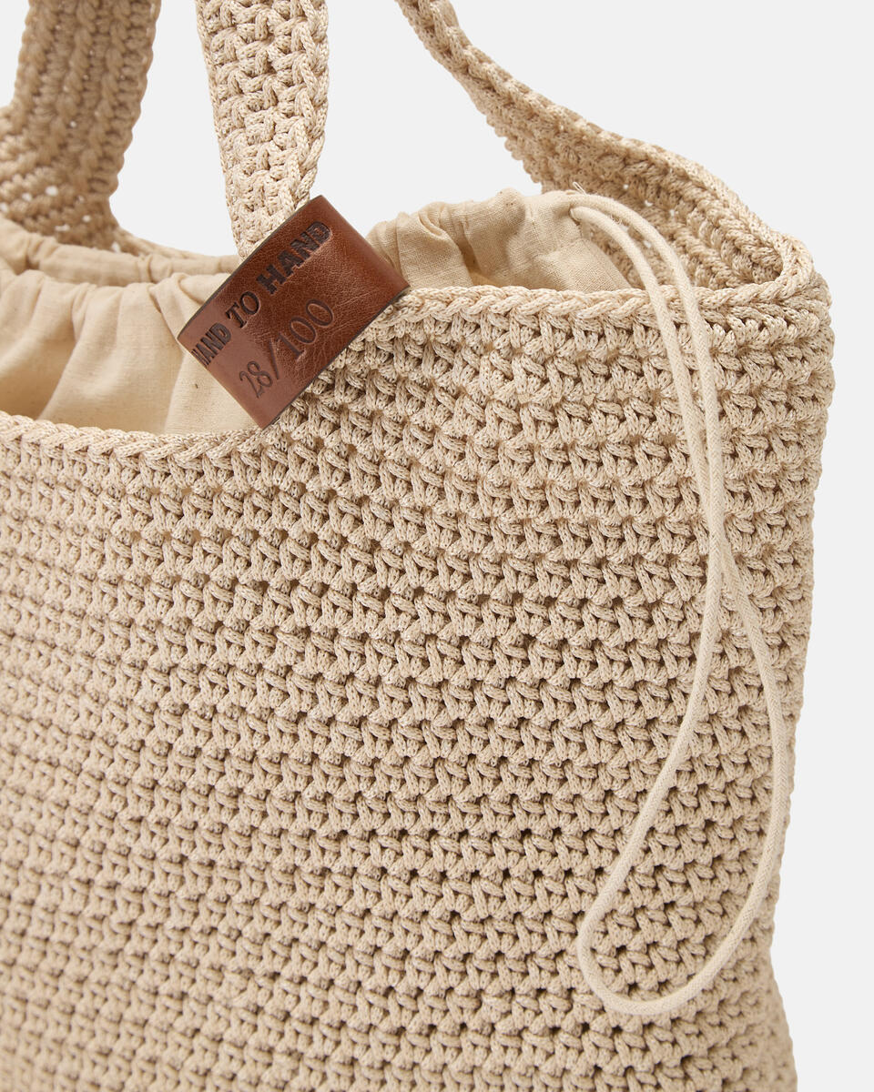 Sandy shopping crochet Naturale  - Shopping - Borse Donna - Borse - Cuoieria Fiorentina