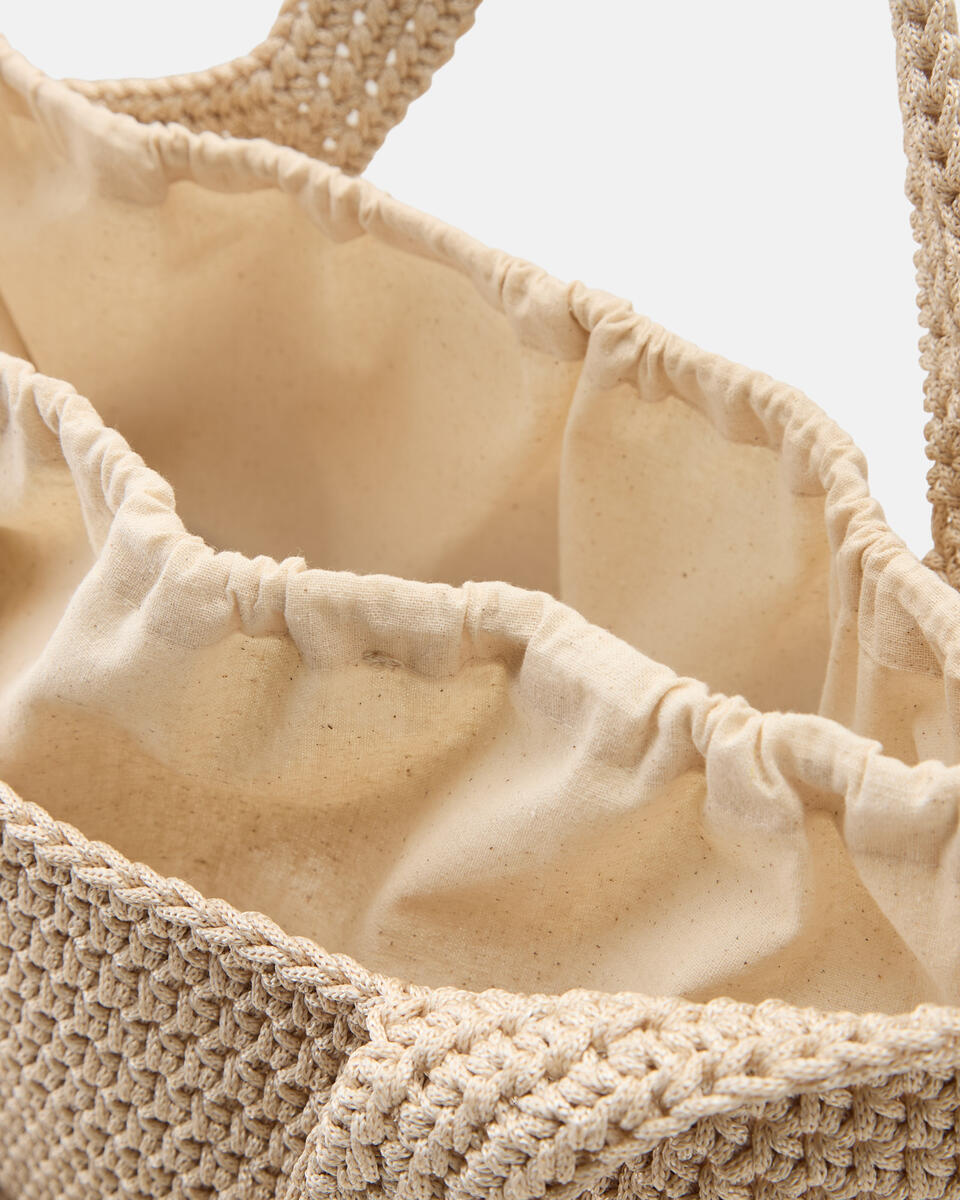 Sandy shopping crochet Naturale  - Shopping - Borse Donna - Borse - Cuoieria Fiorentina