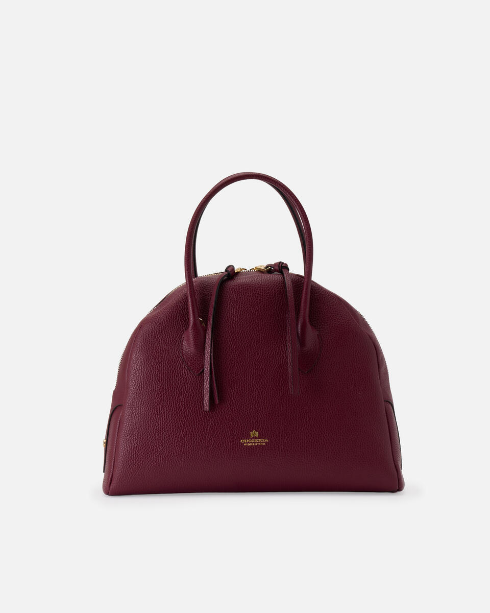 Lua Large Bowling bag Bordeaux  - Cuoieria Fiorentina
