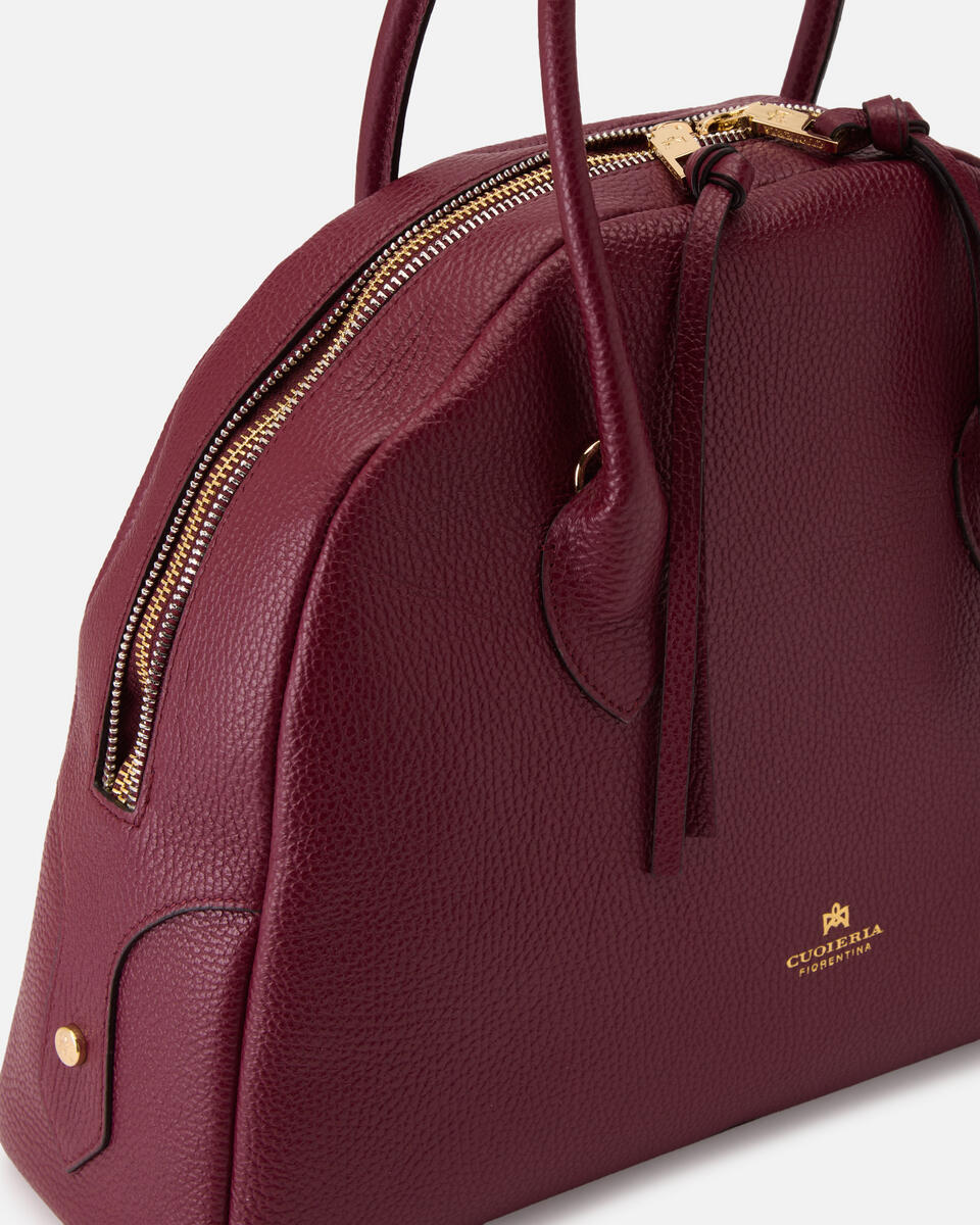 Lua Large Bowling bag Bordeaux  - Cuoieria Fiorentina