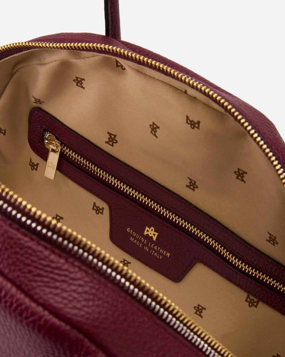 Lua Large Bowling bag Bordeaux  - Cuoieria Fiorentina