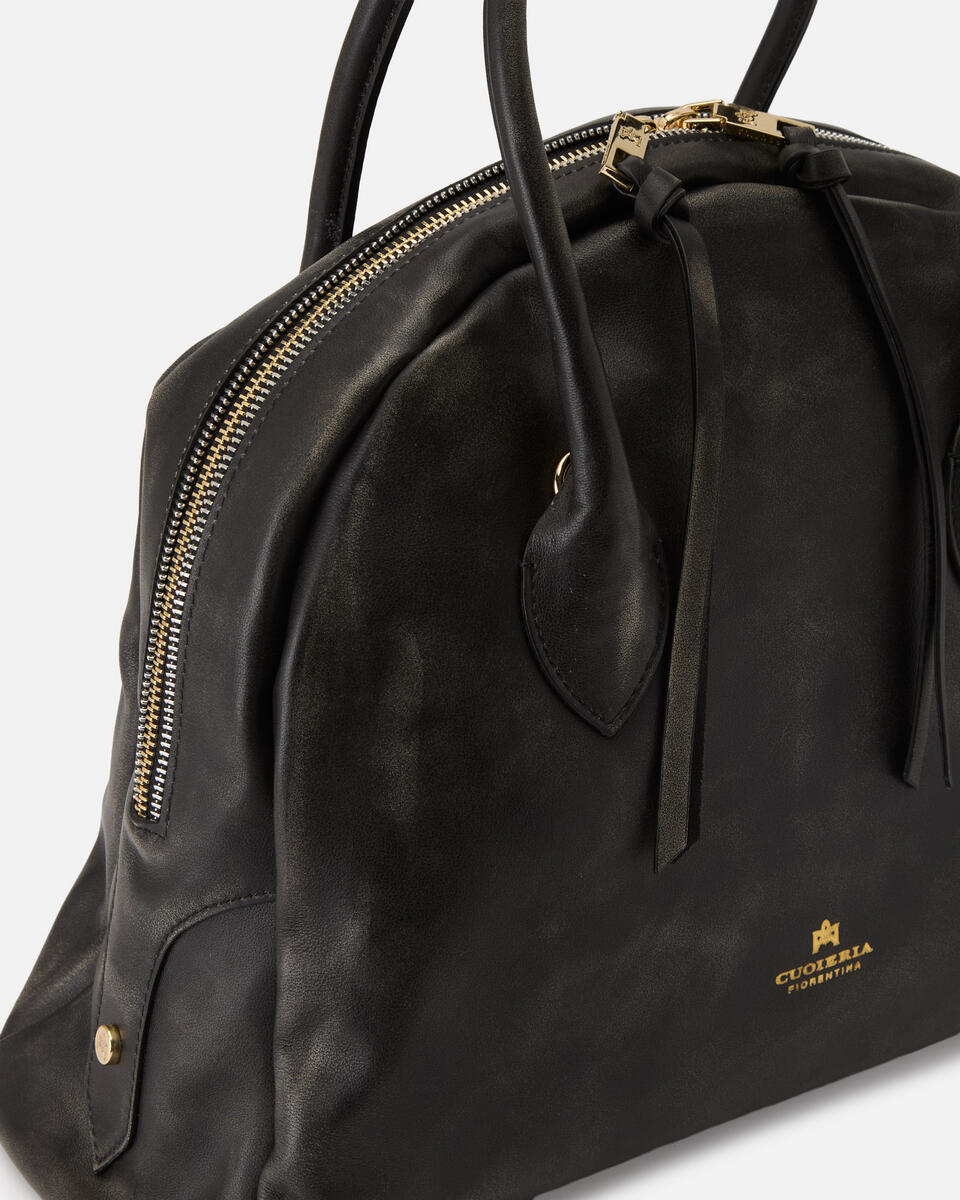 LARGE BOWLING BAG Black  - Tote Bags - Women's Bags - Bags - Cuoieria Fiorentina