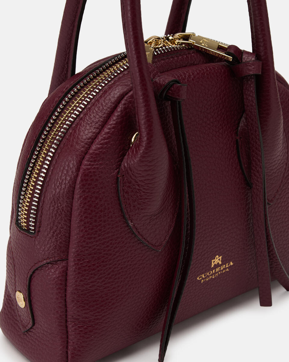 SMALL BOWLING BAG Bordeaux  - Cuoieria Fiorentina