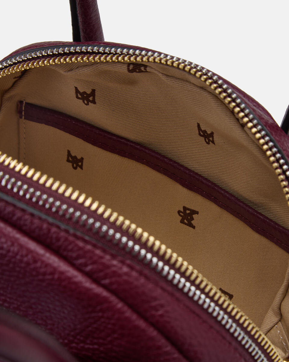 SMALL BOWLING BAG Bordeaux  - Cuoieria Fiorentina