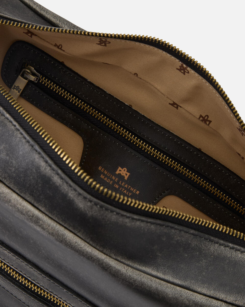 LARGE CAMERA BAG Black  - Cuoieria Fiorentina