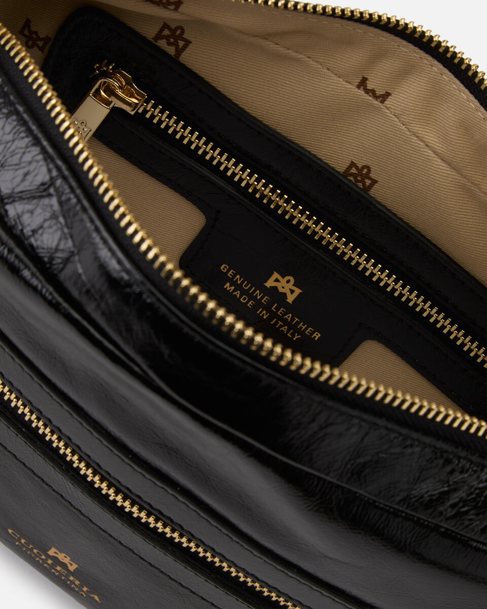 LARGE CAMERA BAG Black  - Cuoieria Fiorentina