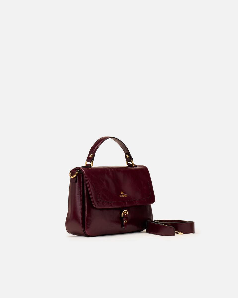 SMALL FLAP BAG Black cherry  - Cuoieria Fiorentina