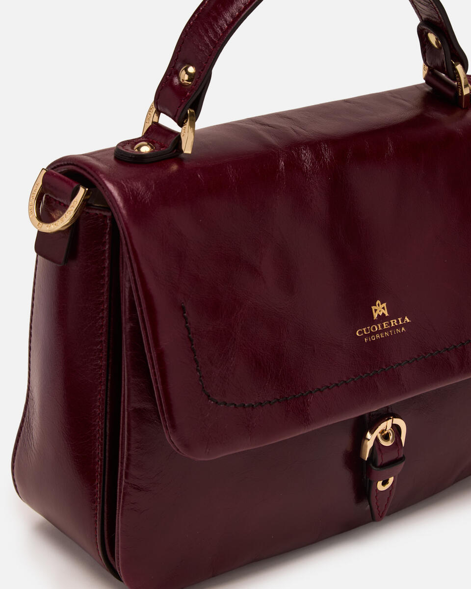 SMALL FLAP BAG Black cherry  - Cuoieria Fiorentina