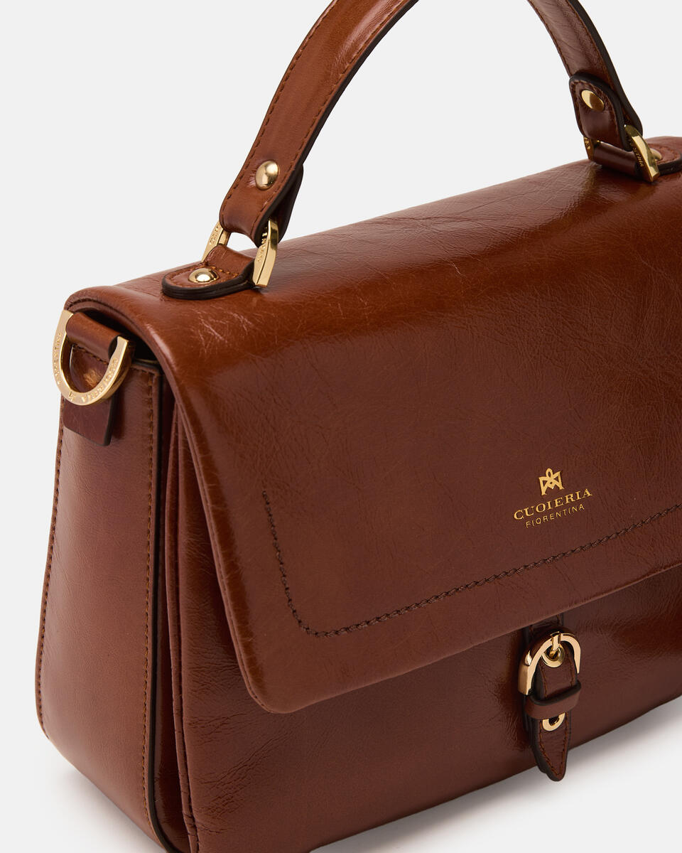 SMALL FLAP BAG Caramel  - Cuoieria Fiorentina