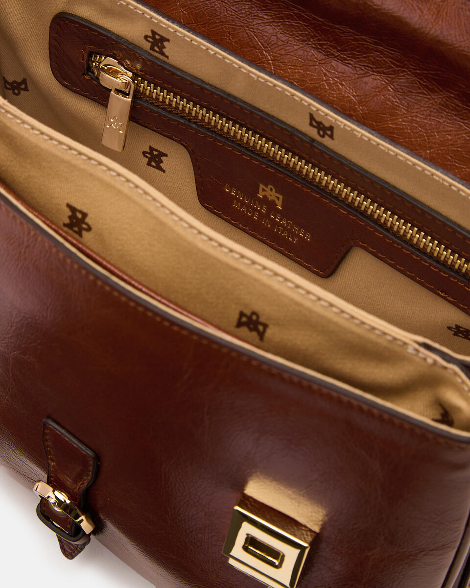 SMALL FLAP BAG Caramel  - Cuoieria Fiorentina