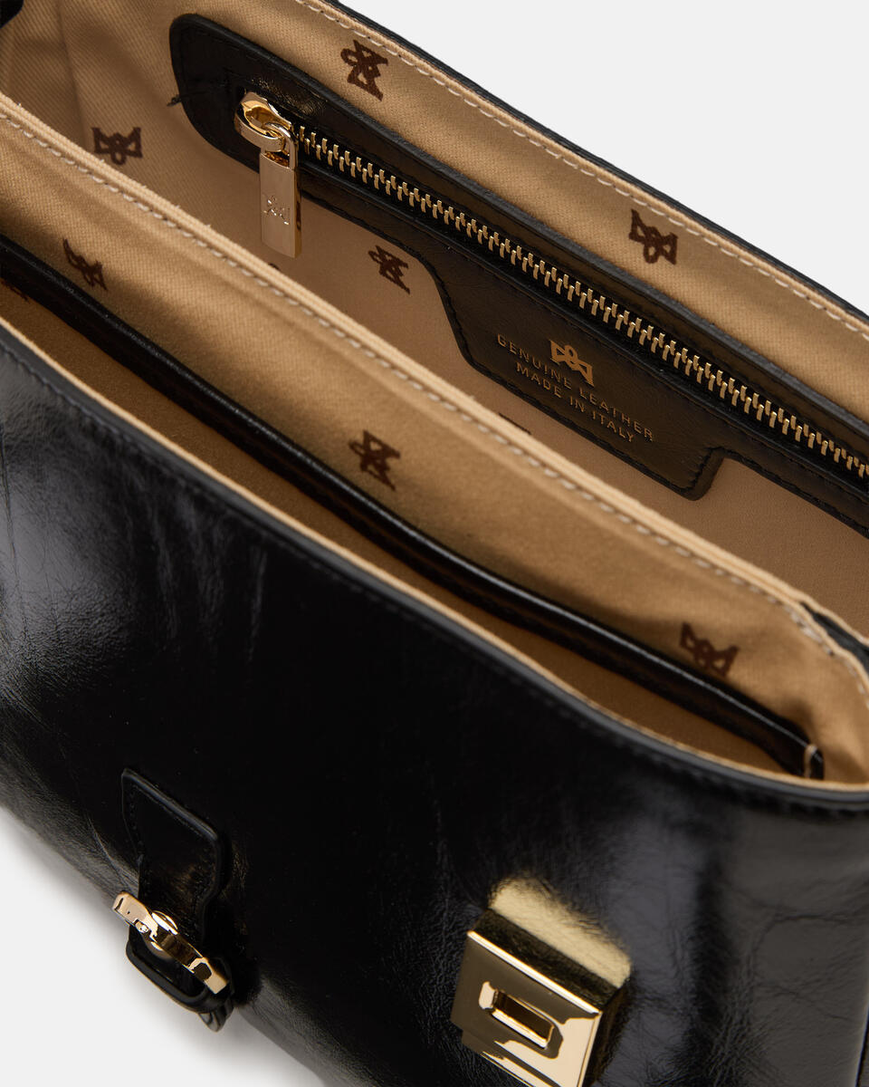 SMALL FLAP BAG Black  - Cuoieria Fiorentina