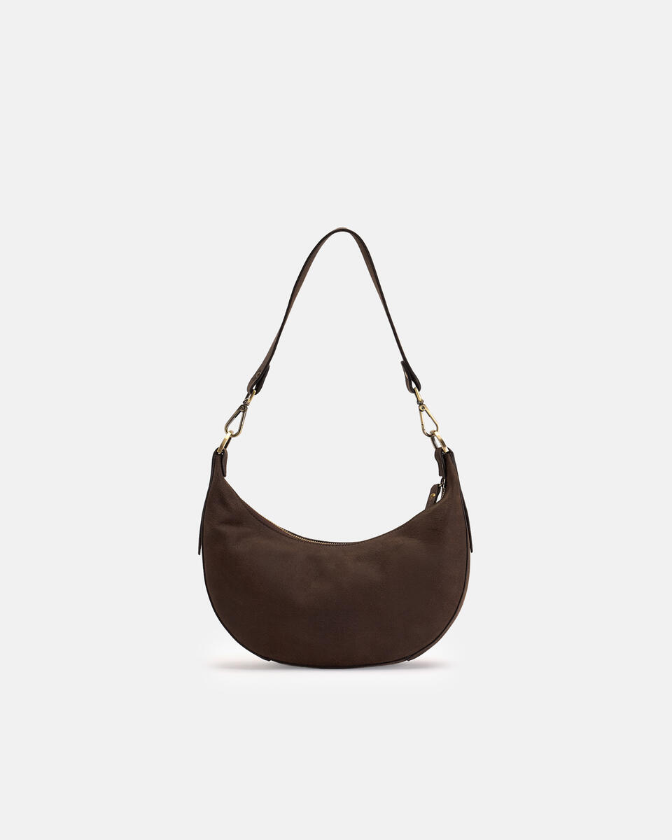 Eva soft Small Hobo Nabuck Cioccolato  - Tote Bag - Borse Donna - Borse - Cuoieria Fiorentina