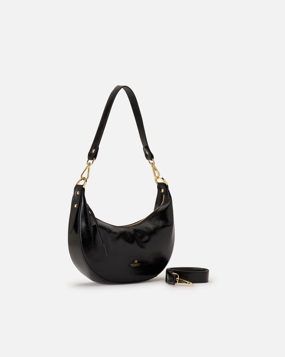 SMALL HOBO BAG Black  - Cuoieria Fiorentina
