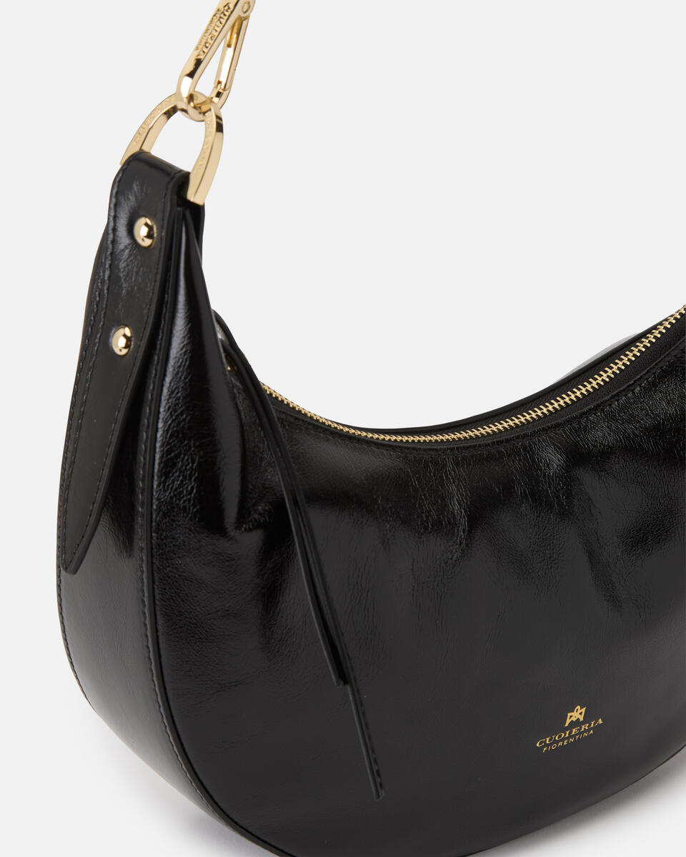 SMALL HOBO BAG Black  - Cuoieria Fiorentina