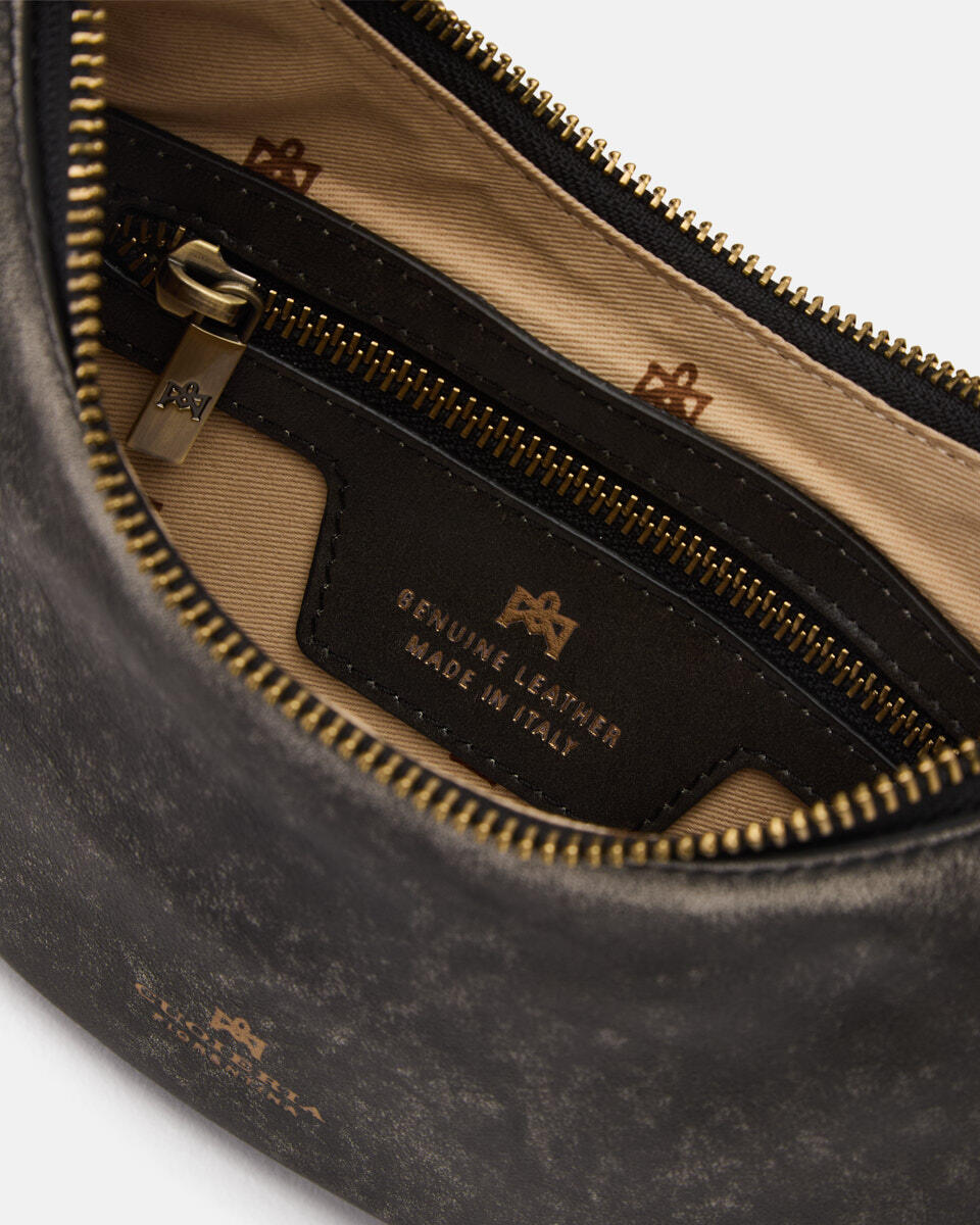 SMALL HOBO BAG Black  - Shoulder Bags - Women's Bags - Bags - Cuoieria Fiorentina
