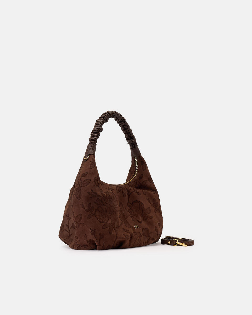 LARGE HOBO BAG Chocolate  - Tote Bags - Women's Bags - Bags - Cuoieria Fiorentina