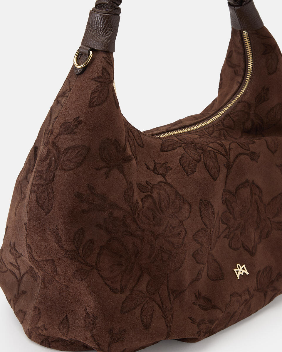 LARGE HOBO BAG Chocolate  - Tote Bags - Women's Bags - Bags - Cuoieria Fiorentina