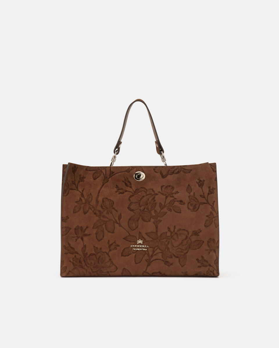 West Large Tote Camoscio Mimì Cioccolato  - Tote Bag - Borse Donna - Borse - Cuoieria Fiorentina