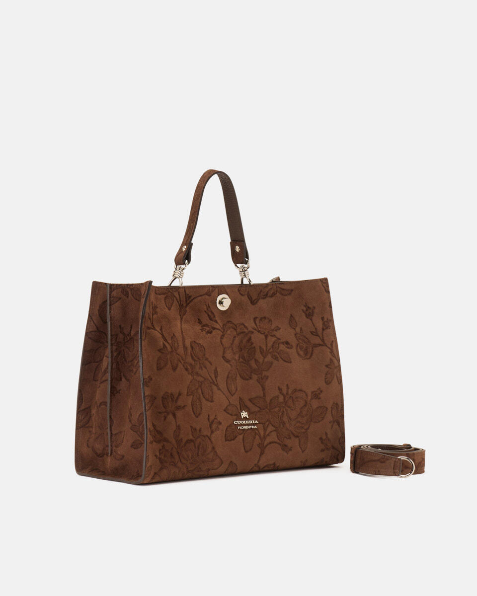 West Large Tote Camoscio Mimì Cioccolato  - Tote Bag - Borse Donna - Borse - Cuoieria Fiorentina