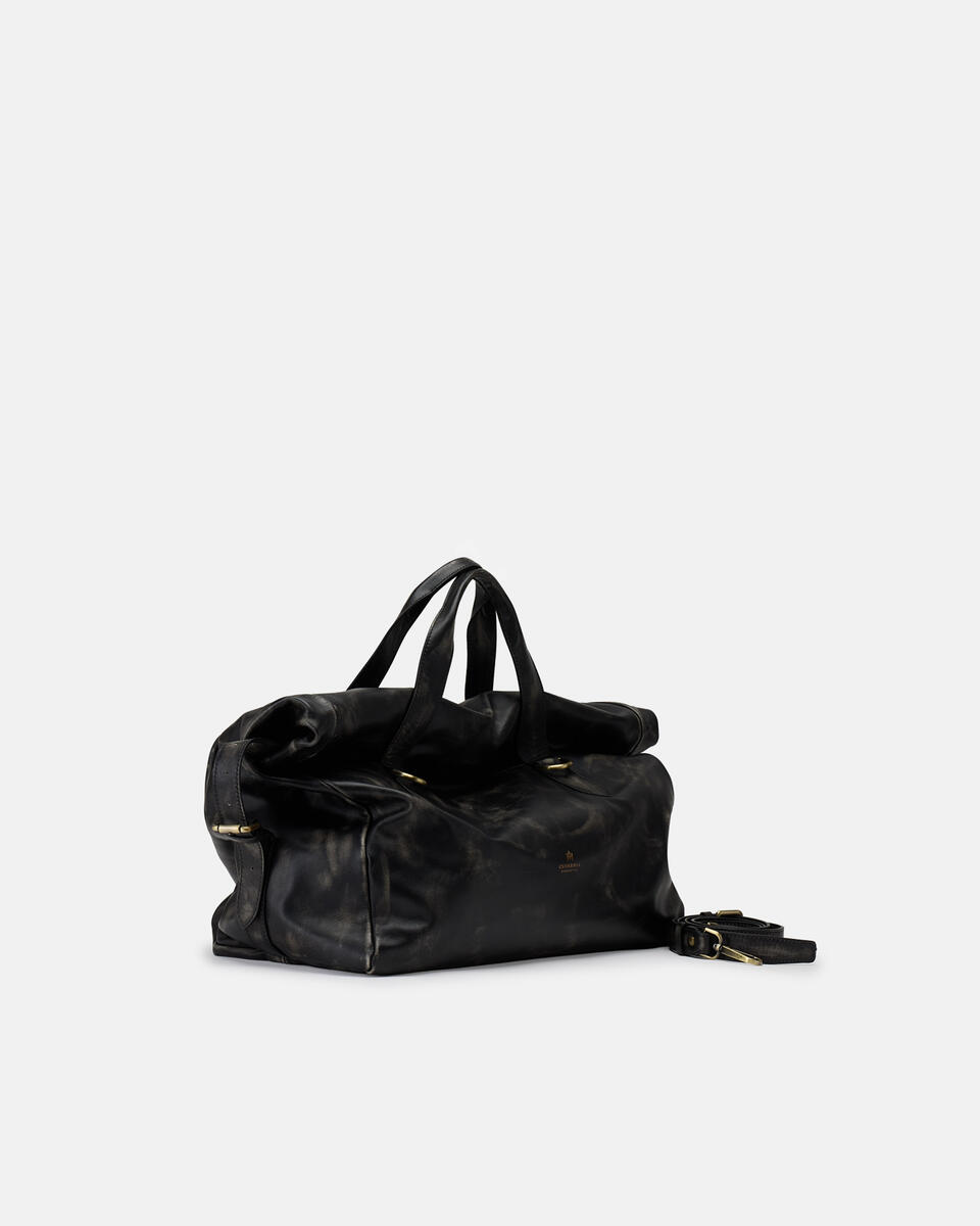 Axel Large Duffle Uomo Vitello Texas Nero  - Cuoieria Fiorentina