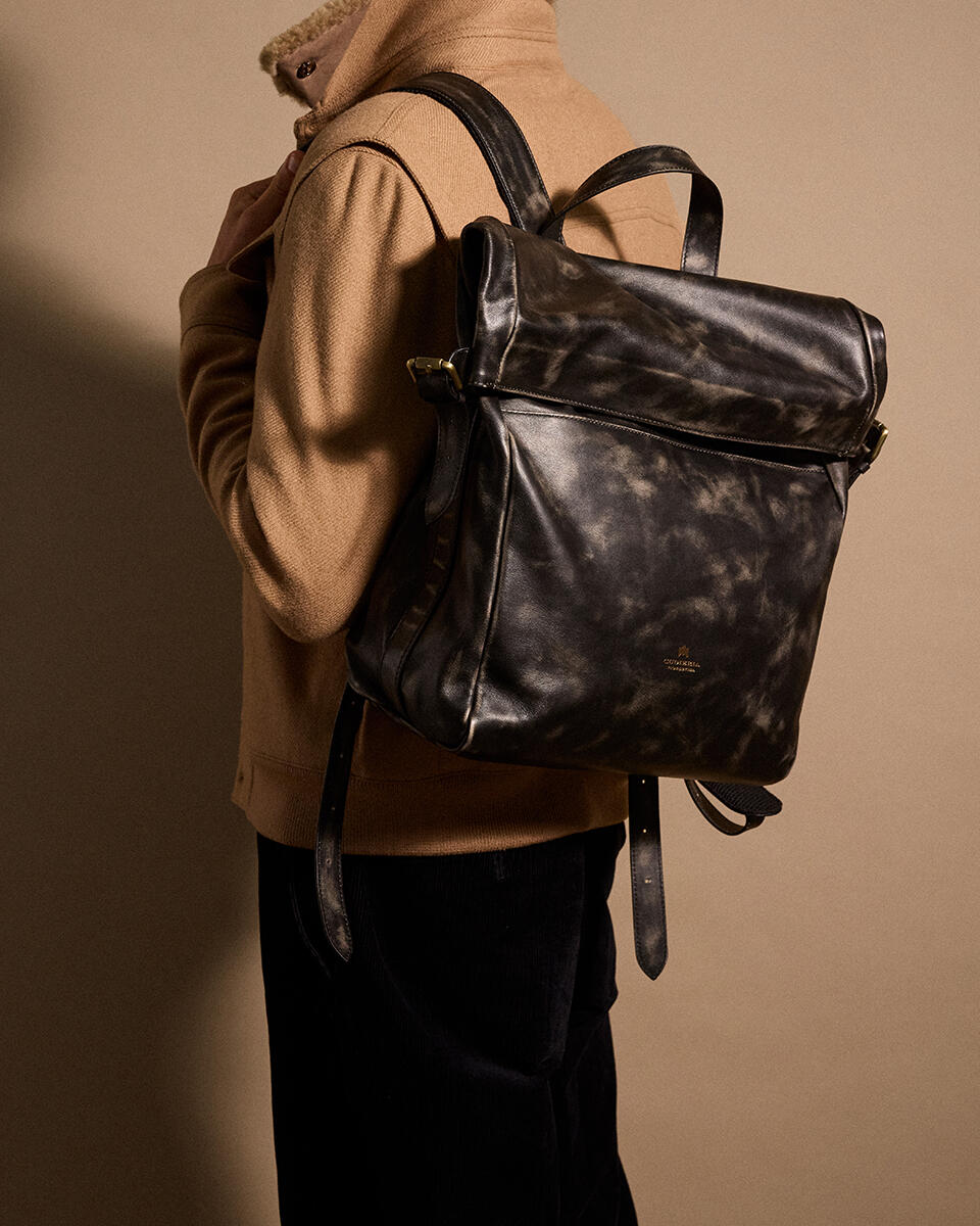 Axel Backpack Uomo Vitello Texas Nero  - Zaini - Borse Uomo - Borse - Cuoieria Fiorentina