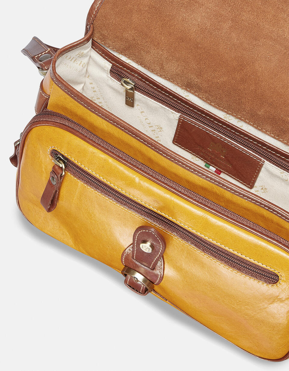 Big Leather messenger bag - Messenger Bags - WOMEN'S BAGS | bags GIALLOBICOLORE - Messenger Bags - WOMEN'S BAGS | bagsCuoieria Fiorentina