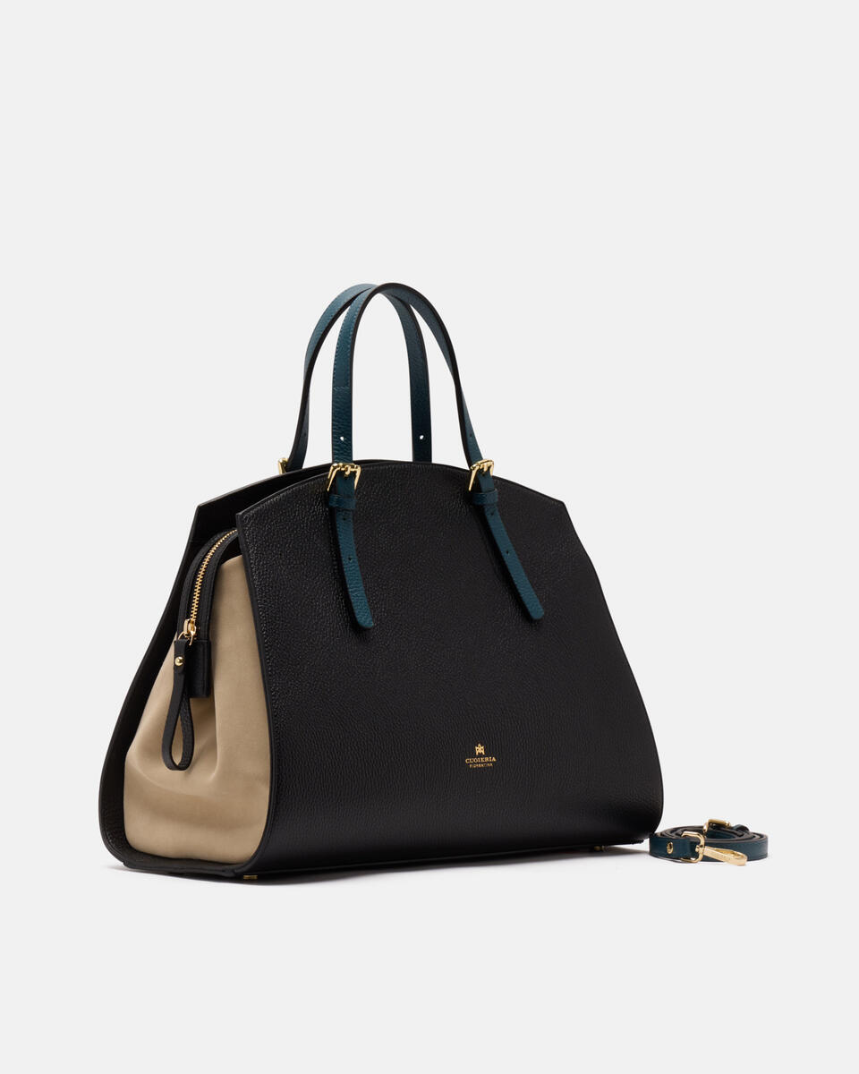 Alice maxi Tote Bag wild Neroproseccoteal  - Cuoieria Fiorentina