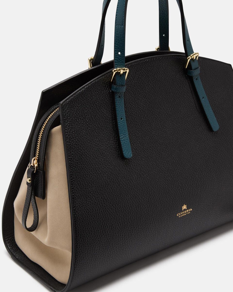 Alice maxi Tote Bag wild Neroproseccoteal  - Cuoieria Fiorentina