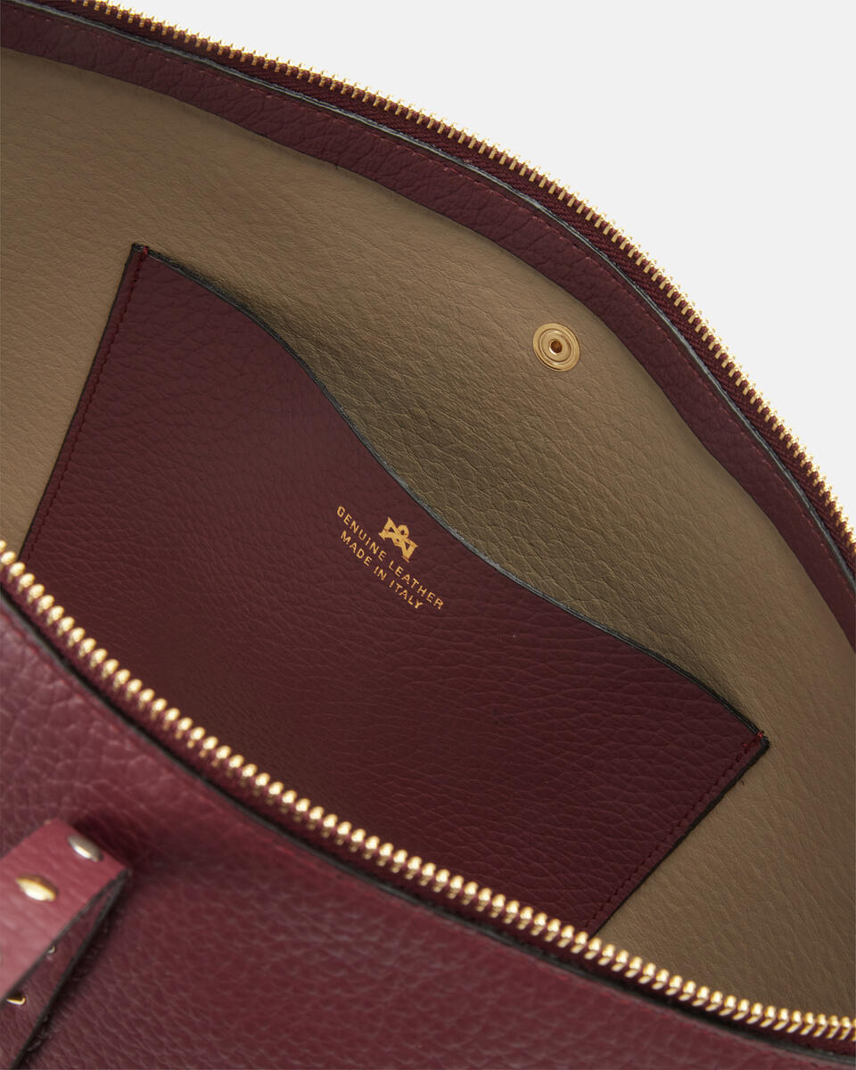 Iris Large hobo dollaro doublecon borchie bigalvanica Bordeaux  - Borse A Spalla - Borse Donna - Borse - Cuoieria Fiorentina