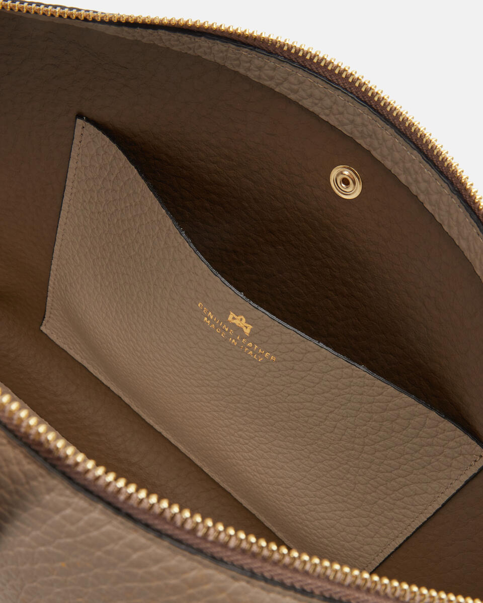 Iris Large hobo dollaro doublecon borchie bigalvanica Taupe  - Borse A Spalla - Borse Donna - Borse - Cuoieria Fiorentina
