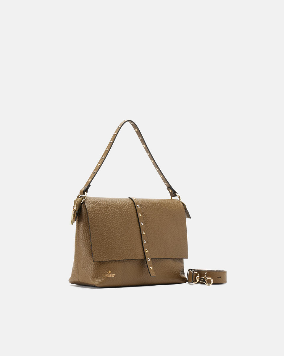 Iris Large Flap bag dollaro doublecon borchie bigalvanica Militare  - Messenger - Borse Donna - Borse - Cuoieria Fiorentina