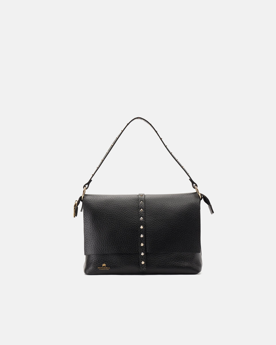 Iris Large Flap bag dollaro doublecon borchie bigalvanica Nero  - Messenger - Borse Donna - Borse - Cuoieria Fiorentina